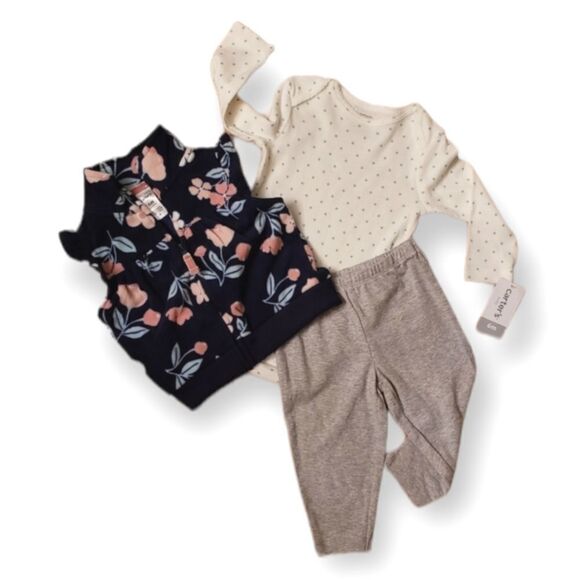 NWT Carter's 3 PC Set Vest, Onesie & Pants - Picture 1 of 6